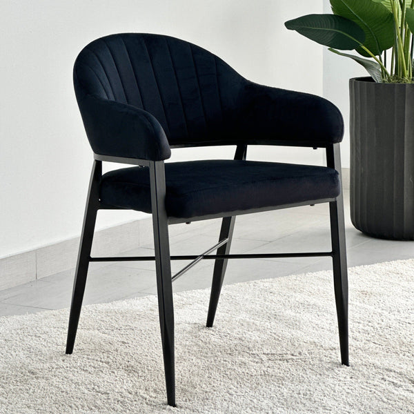 Wavy White Top Black Legs Dining Table Set - Decora Home