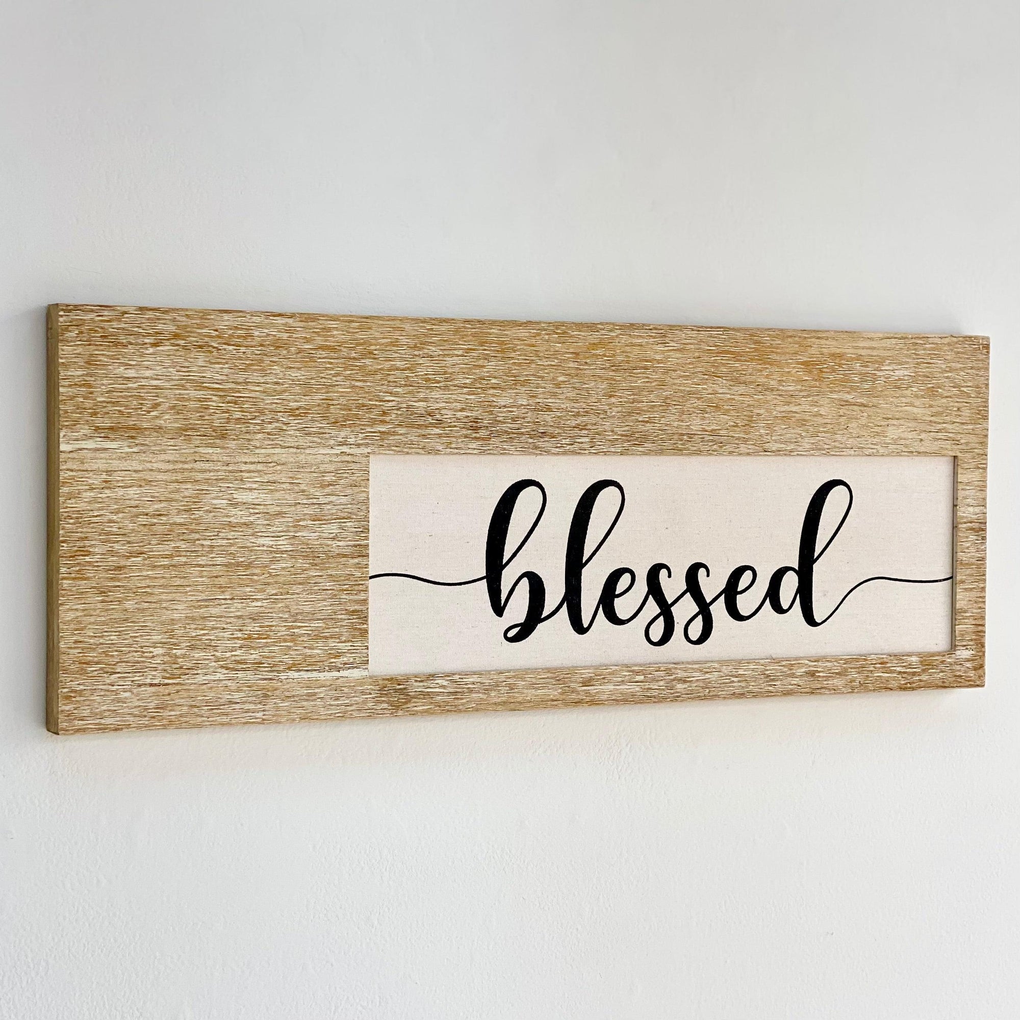 "Blessed" Wood Rectangle Wall Art