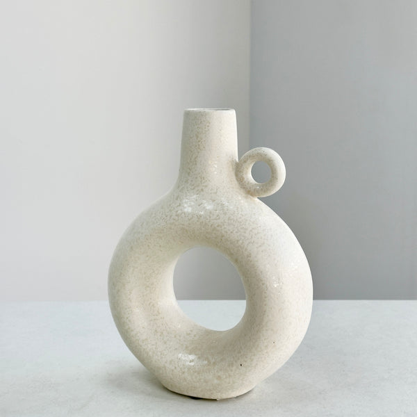 Large White Circle Vase - Decora Home