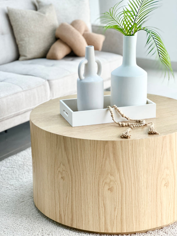 Natural Cylinder Coffee Table - Decora Home