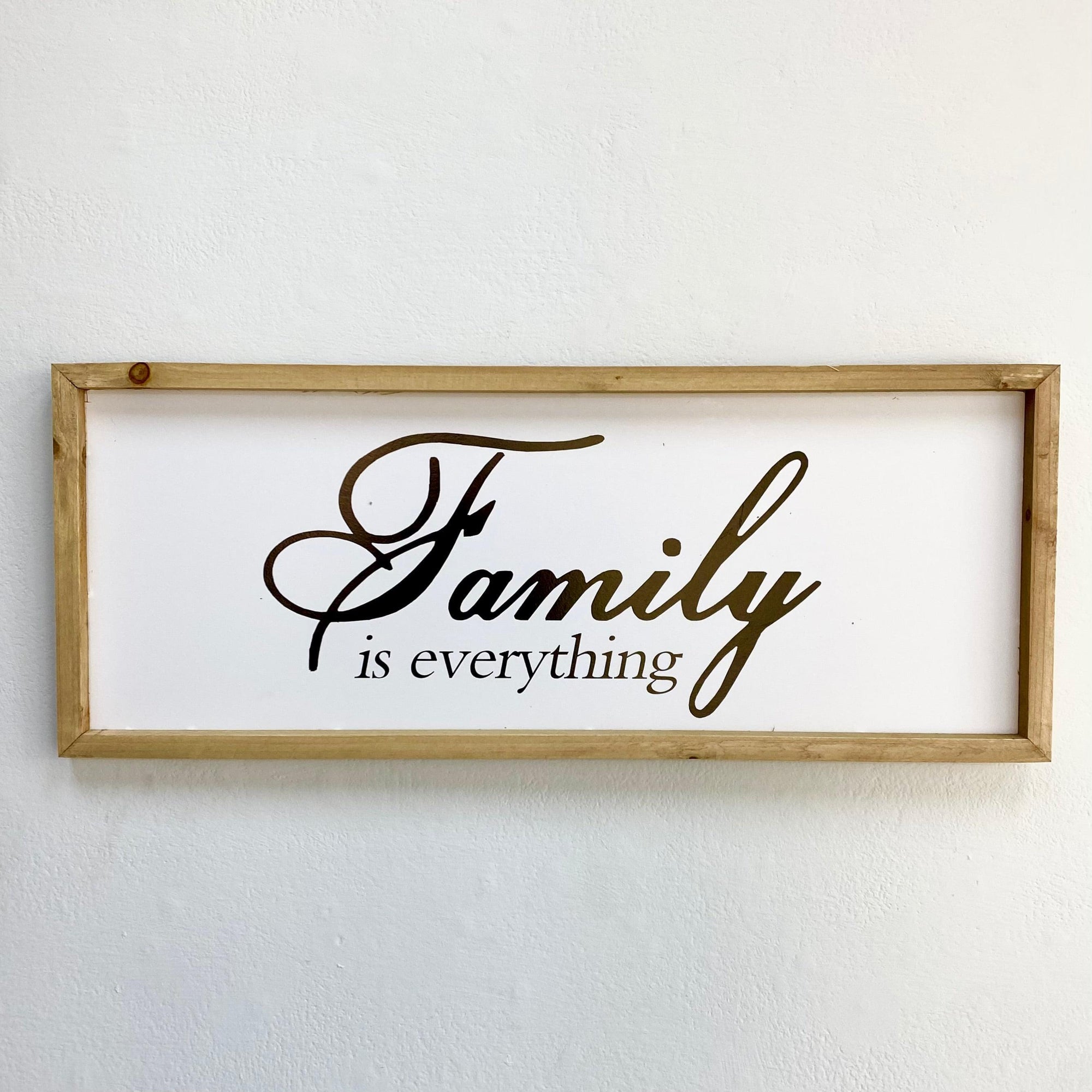 "Family is Everything" Wood Rectangle Wall Art
