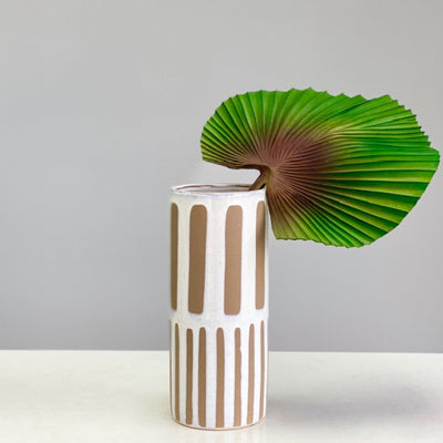 Large Round Stripes Ceramic Vase