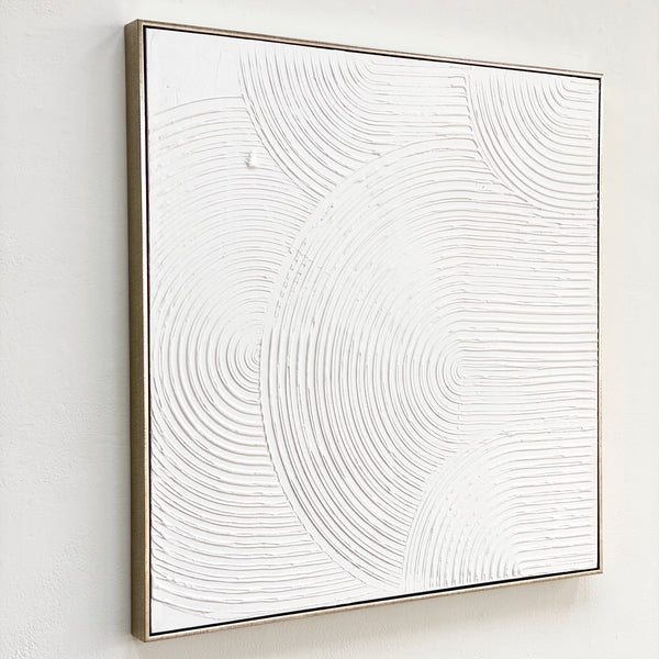 Textured Mid Century White Arcs Canvas Wall Art Decora Home