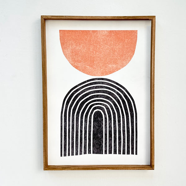 Mid Century Arch Wood Rectangle Wall Art Decora Home