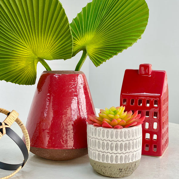 Volcano Ceramic Red Vase Large Decora Home