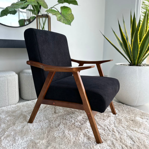 MidCentury Kai Black Arm Chair Decora Home