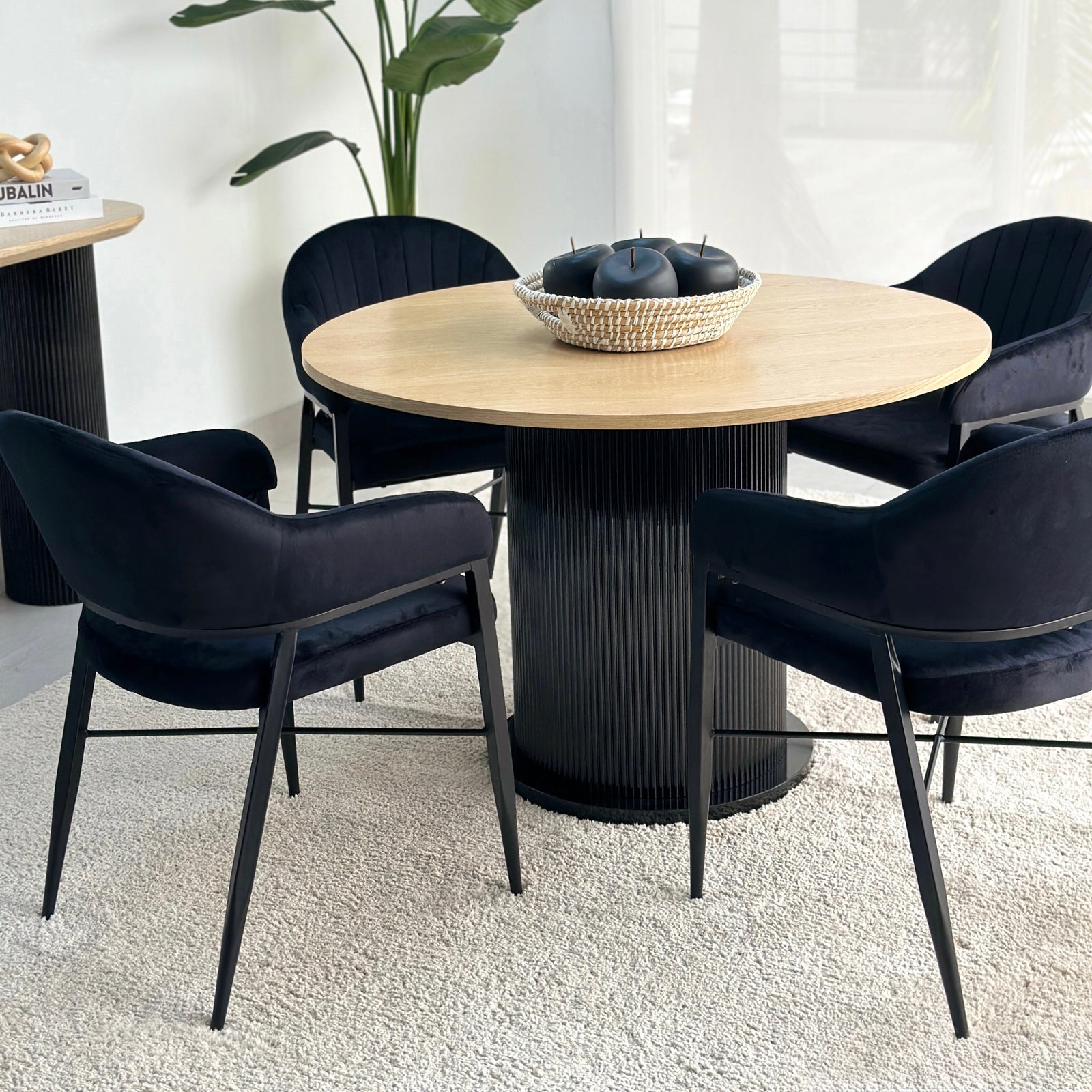 Coquette Velvet Black Arm Chair