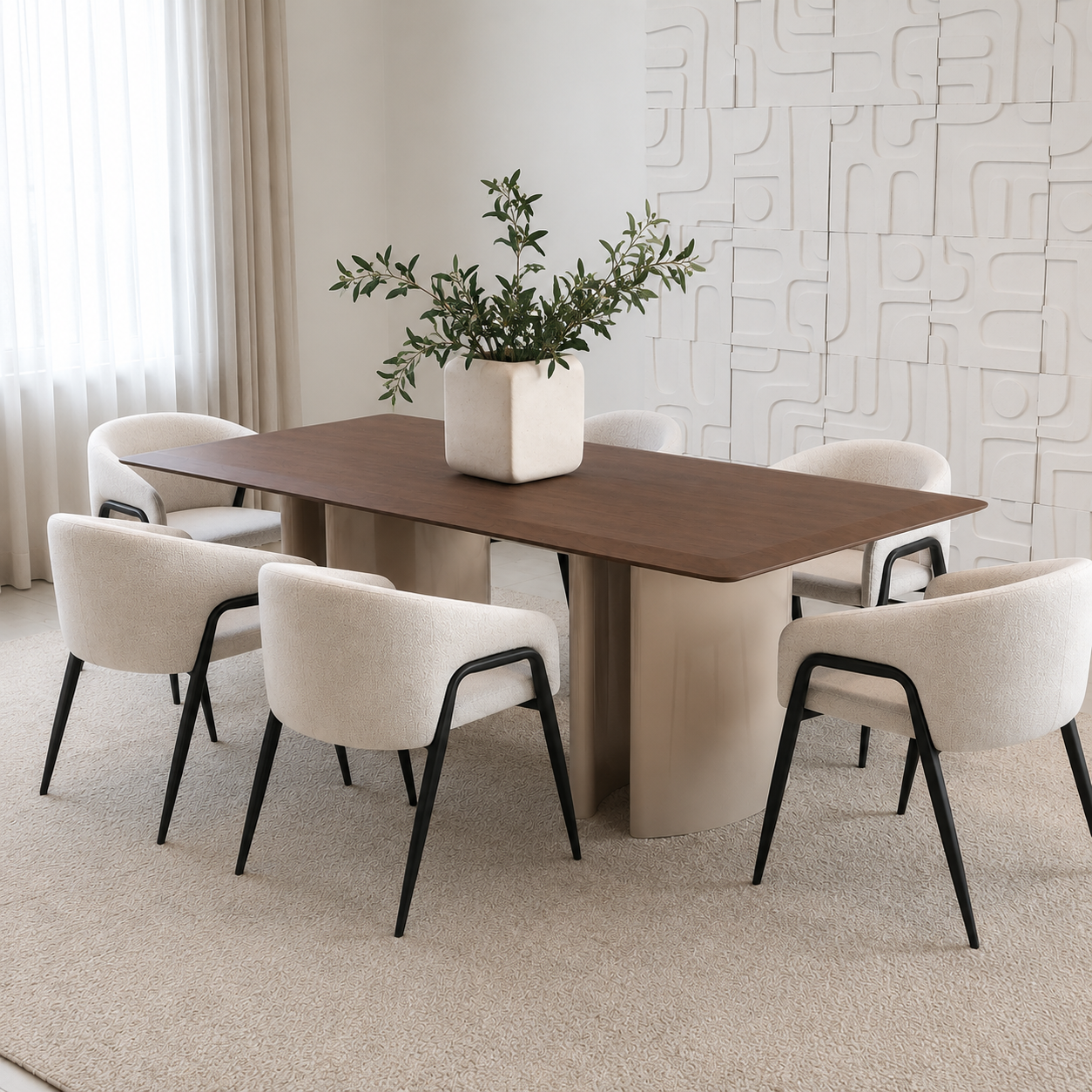 Liora Dining Table- Two tone