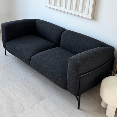 Embrace Black Boucle Fabric Sofa