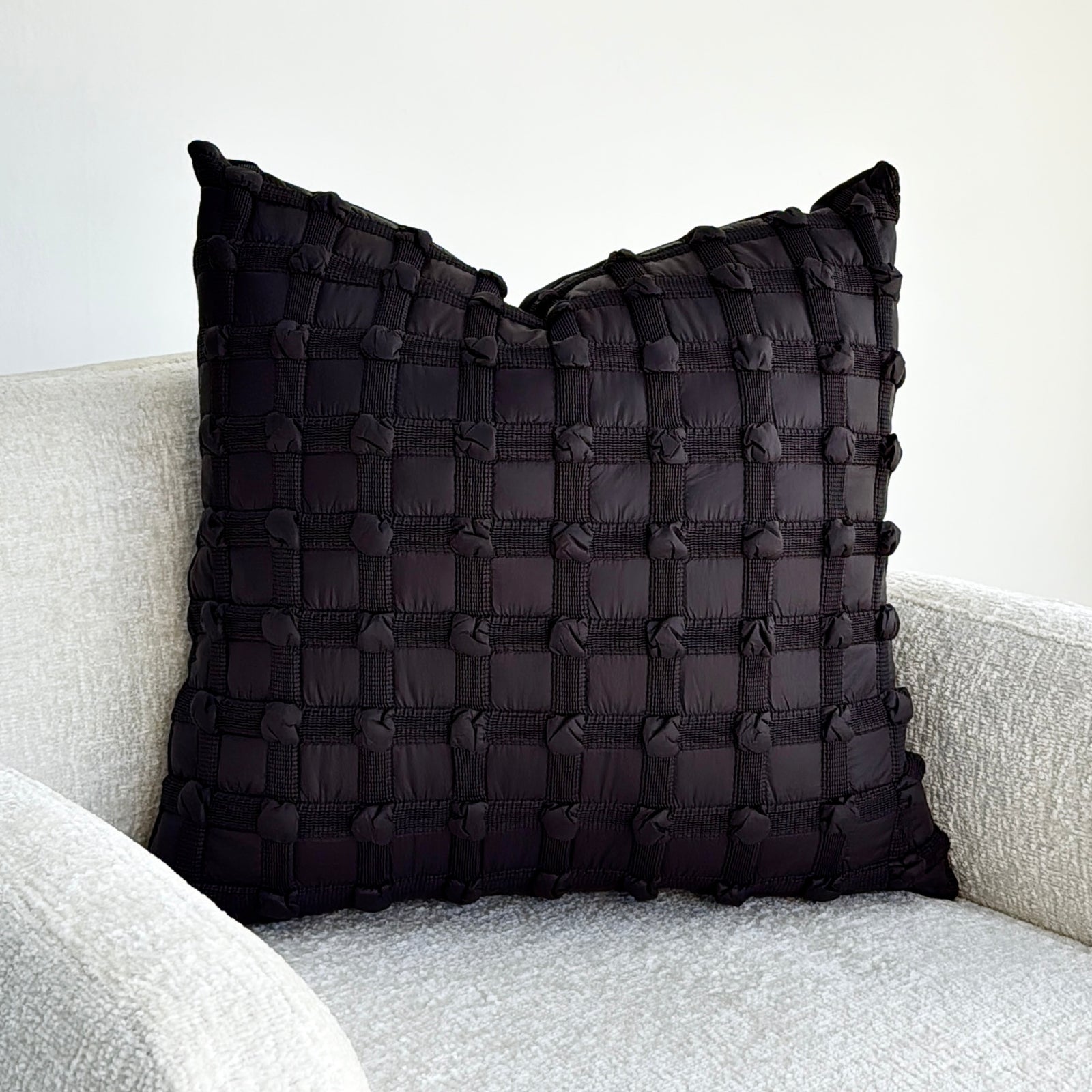 Square Cover Pillow Black Knots