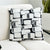 Abstract Black & White Embroidered Pillow