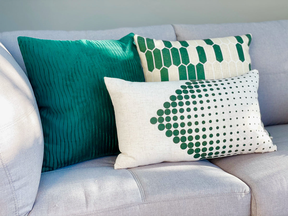 Rectangular Green Dots Padding Pillow