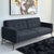 Mid-Century 3-Seater Twin Sleeper Black Sofa Bed