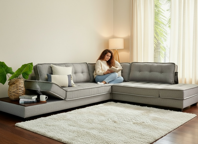 Vivid Gray Corner Sofa