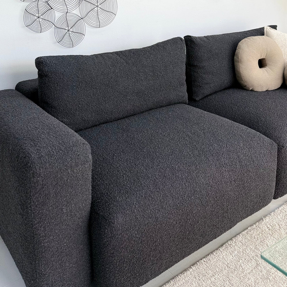 Three Piece Black Ultra Comfort Sofa