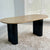 Modern Pedestal Oval Two Tone Dining Table