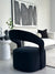 Crescent Black Velvet Accent Chair