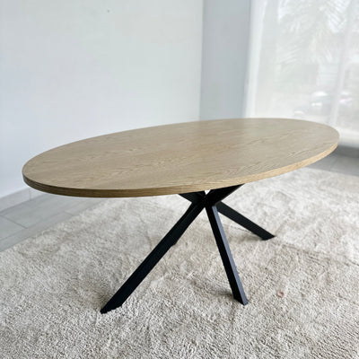 Harmonic Natural Top Oval Dining Table