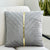 Pleated Gray Pillow Gold Stripe