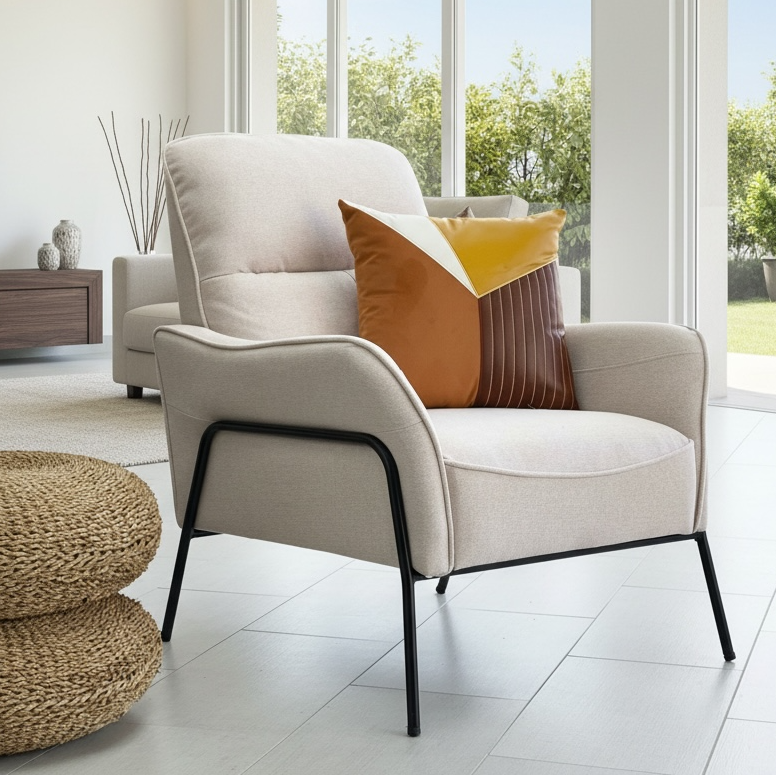 Lofty Chair Ivory Fabric