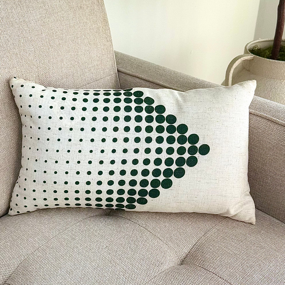 Rectangular Green Dots Padding Pillow