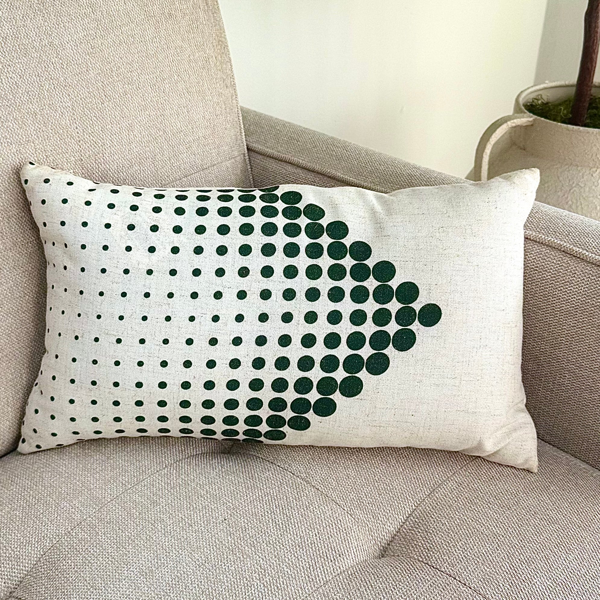 Rectangular Green Dots Padding Pillow