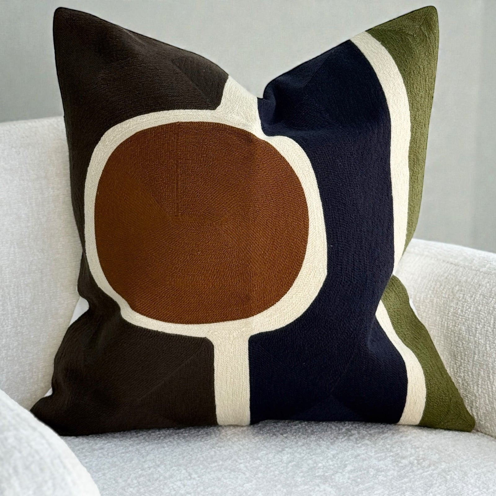 Cover Pillow Embroidered Geo