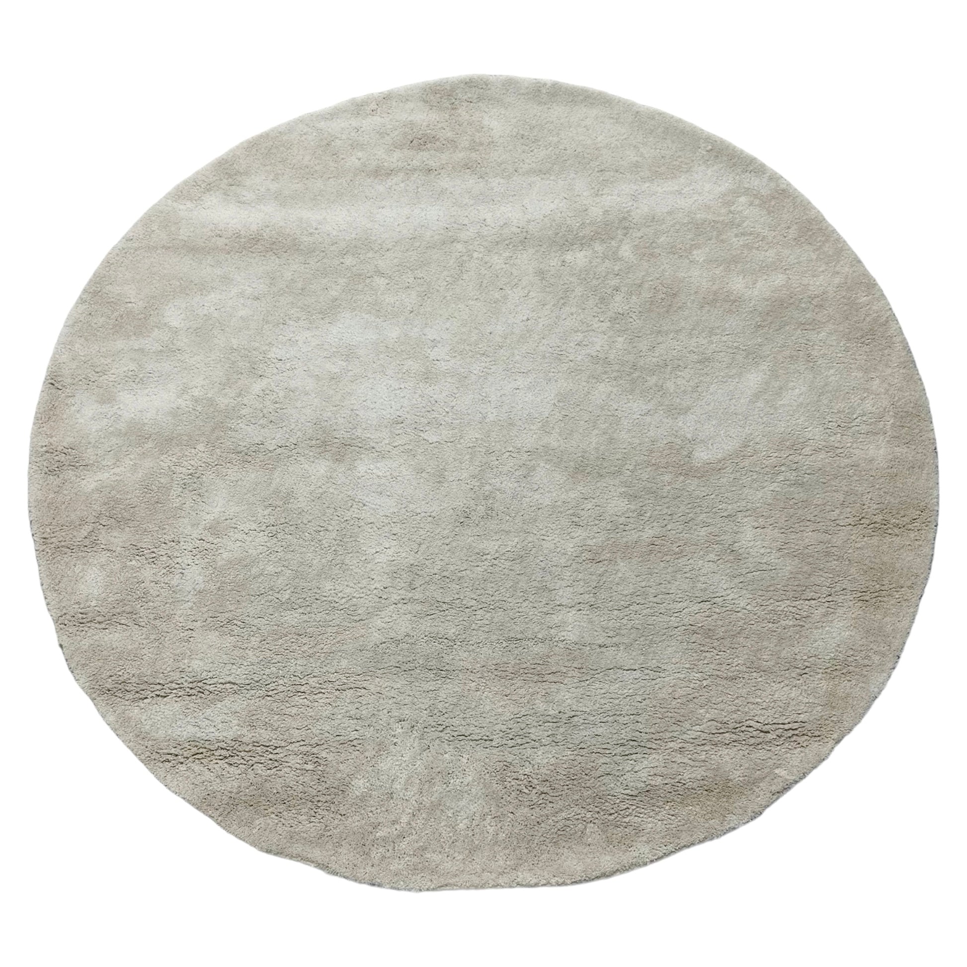 Super Soft Ivory Round Shaggy Rug 6' - Decora Home