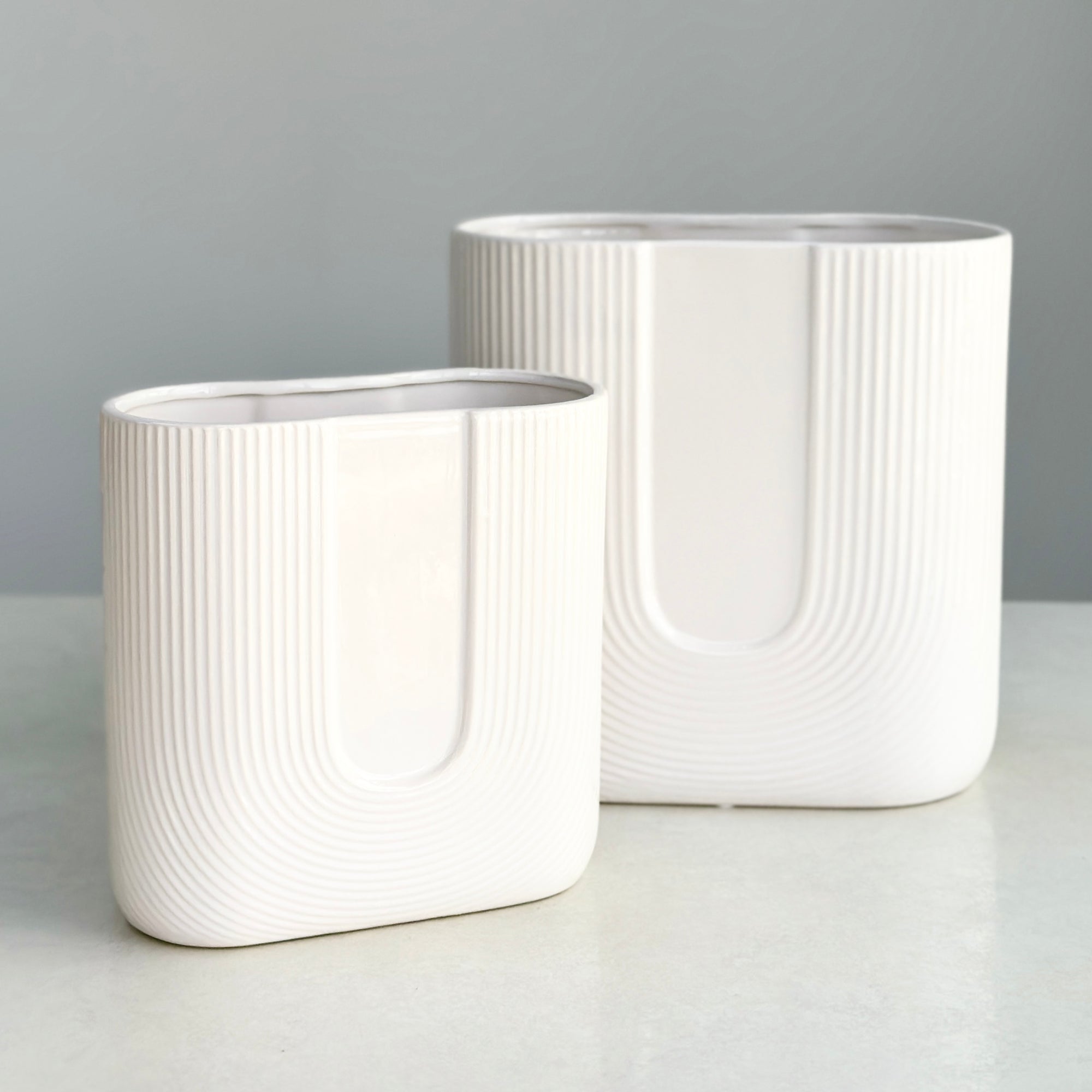 Ceramic Oval Vase Arch Design