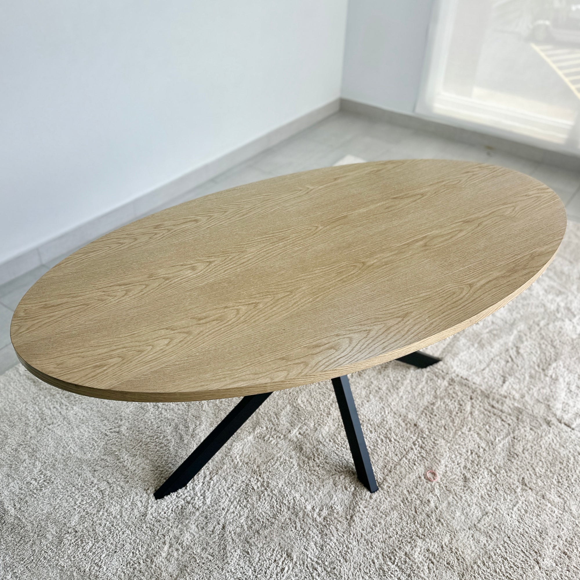 Harmonic Natural Top Oval Dining Table