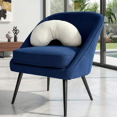 Amber Corduroy Fabric Classic Blue Chair