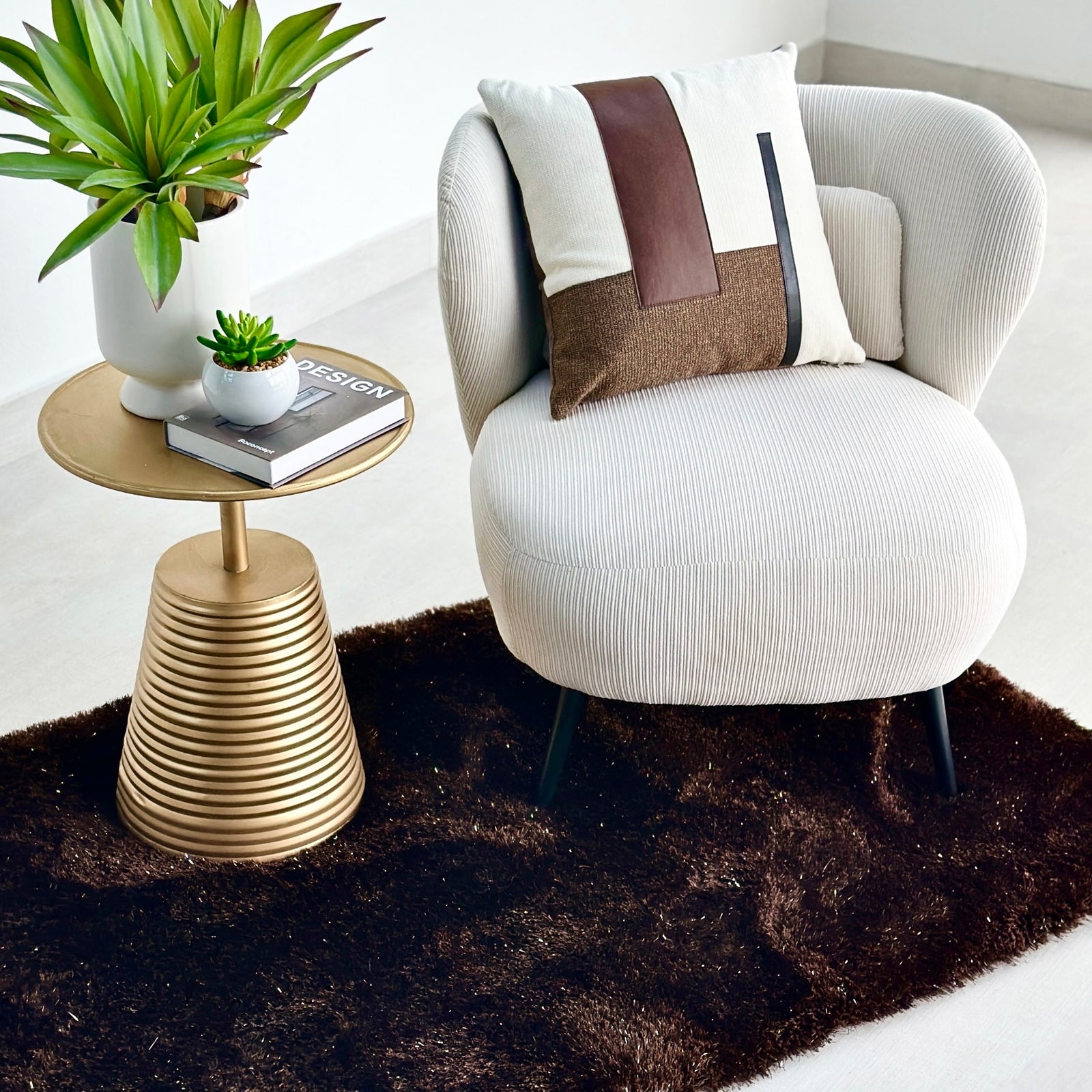 Cherish Chair Bone White Corduroy Fabric