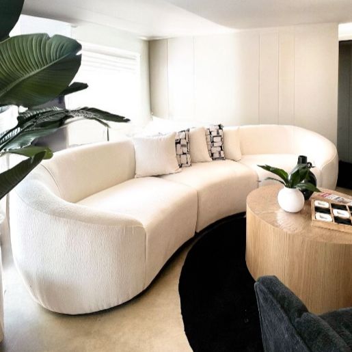 Island Curve Ivory Sofa