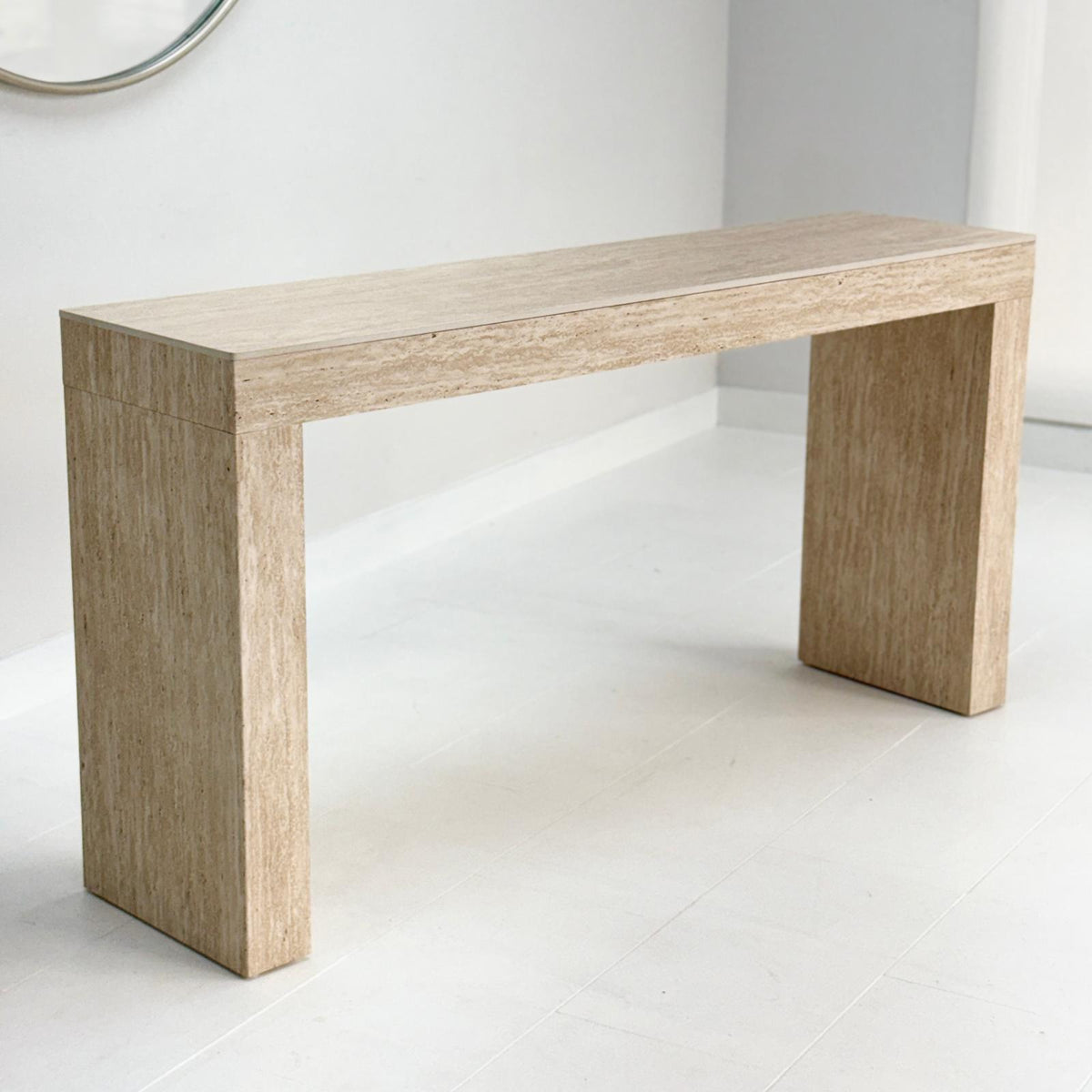 Faux Travertine Classic Husky Console Table
