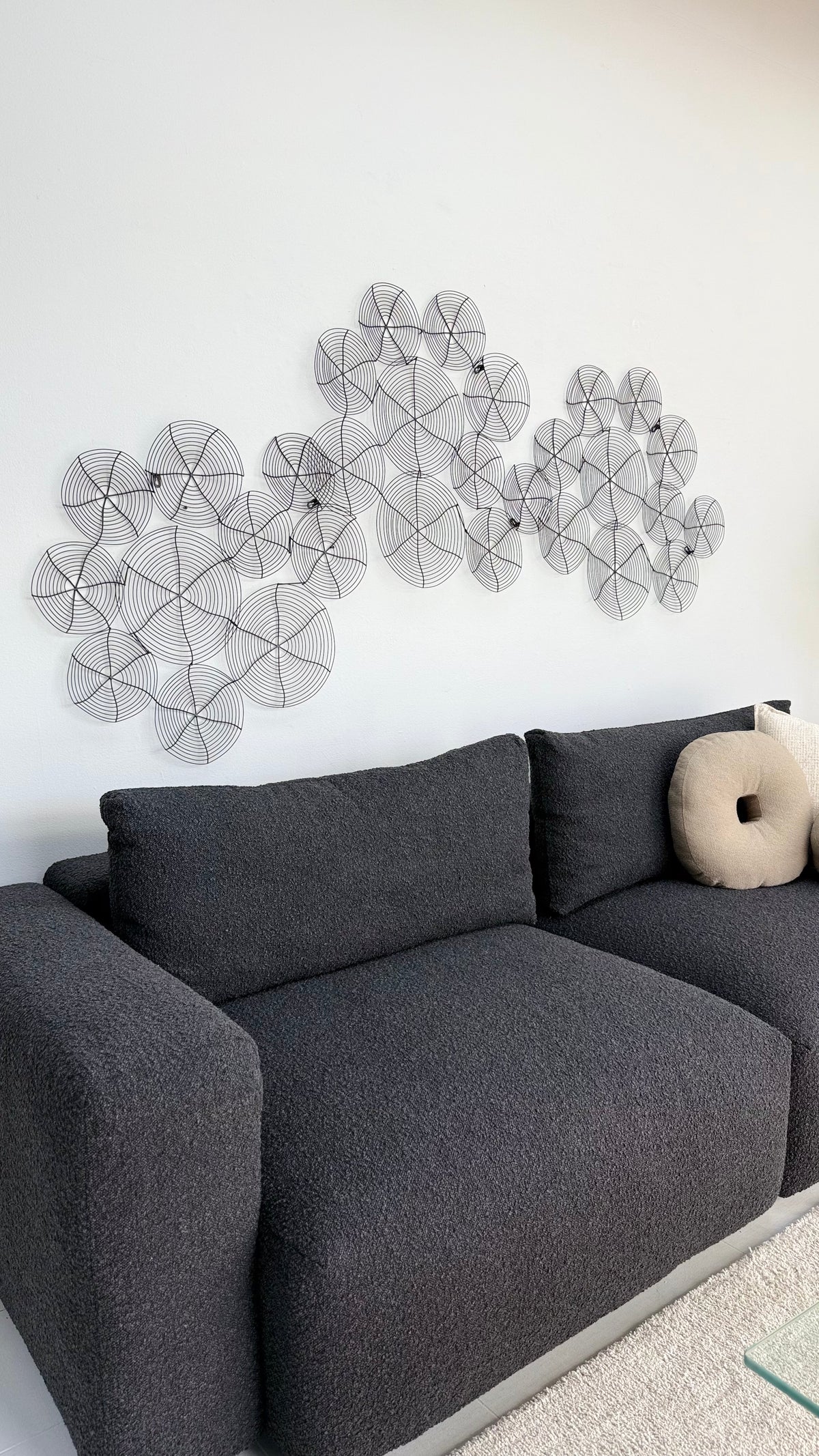 Wire Tangle Black Metal Wall Art