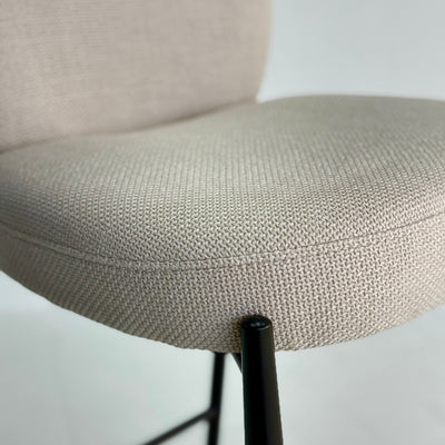 Thira Counter Stool Metal Black Legs Ivory