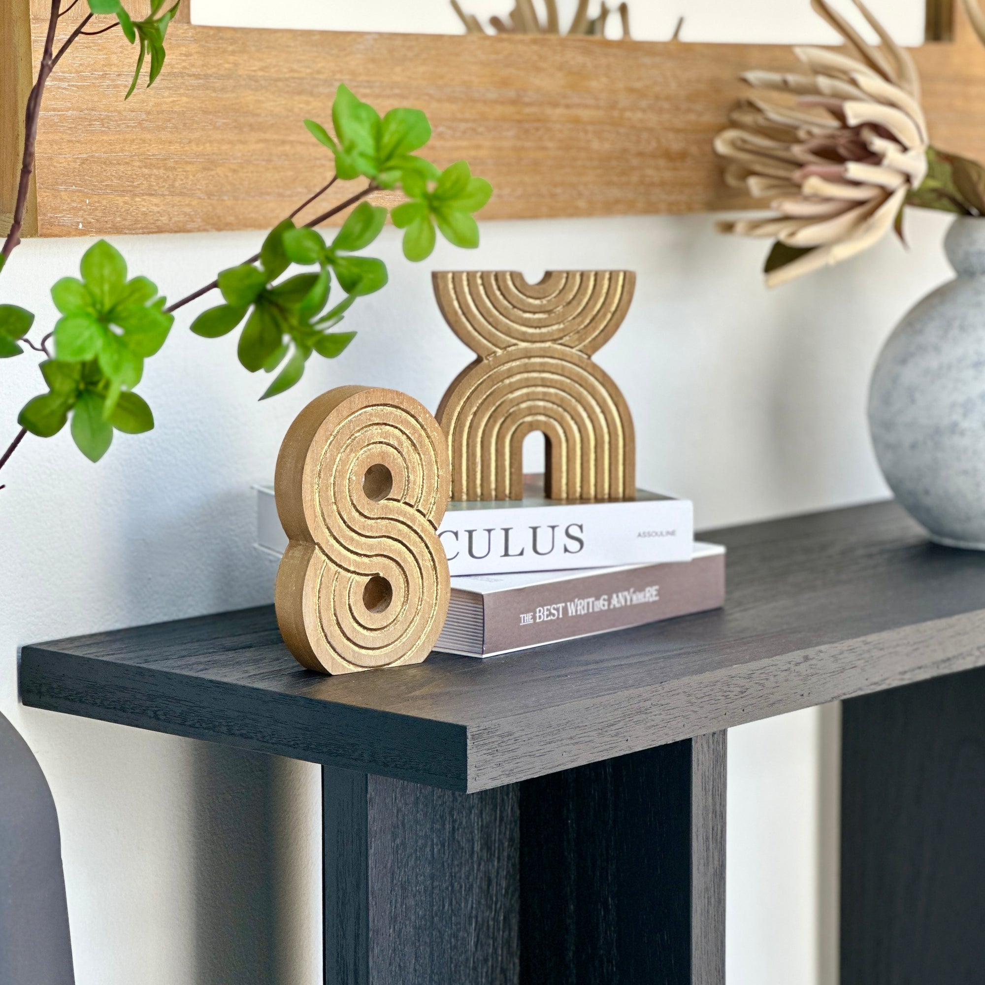 Carved Golden Arch Table Decor - Decora Home