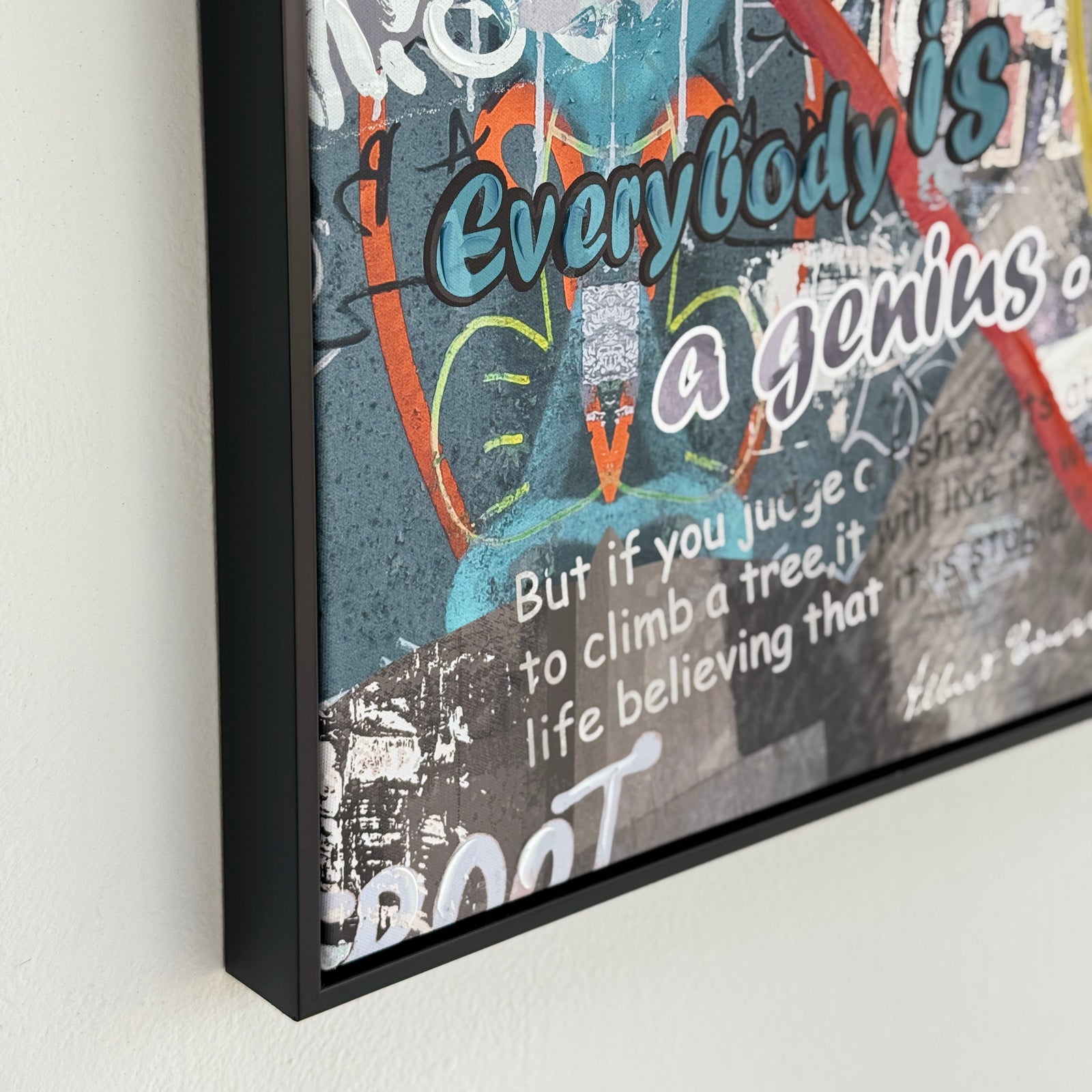 Cool Einstein Hand Painted Wall Art