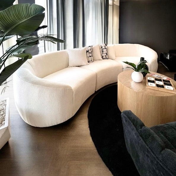 Island Curve Ivory Sofa