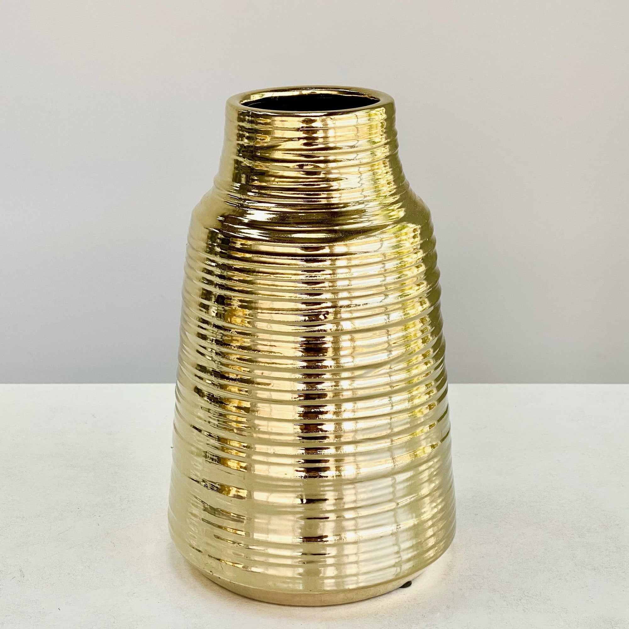 "Apud" Ceramic Gold Round Large Vase