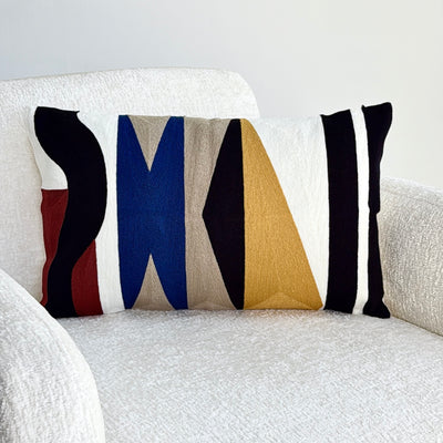 Lumbar Cover Embroidered Pillow Color Splash