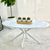 Harmonic White Lacquer Top Oval Dining Table