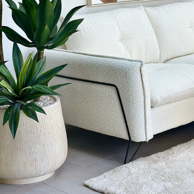 Cami White Corner Sofa Left Side