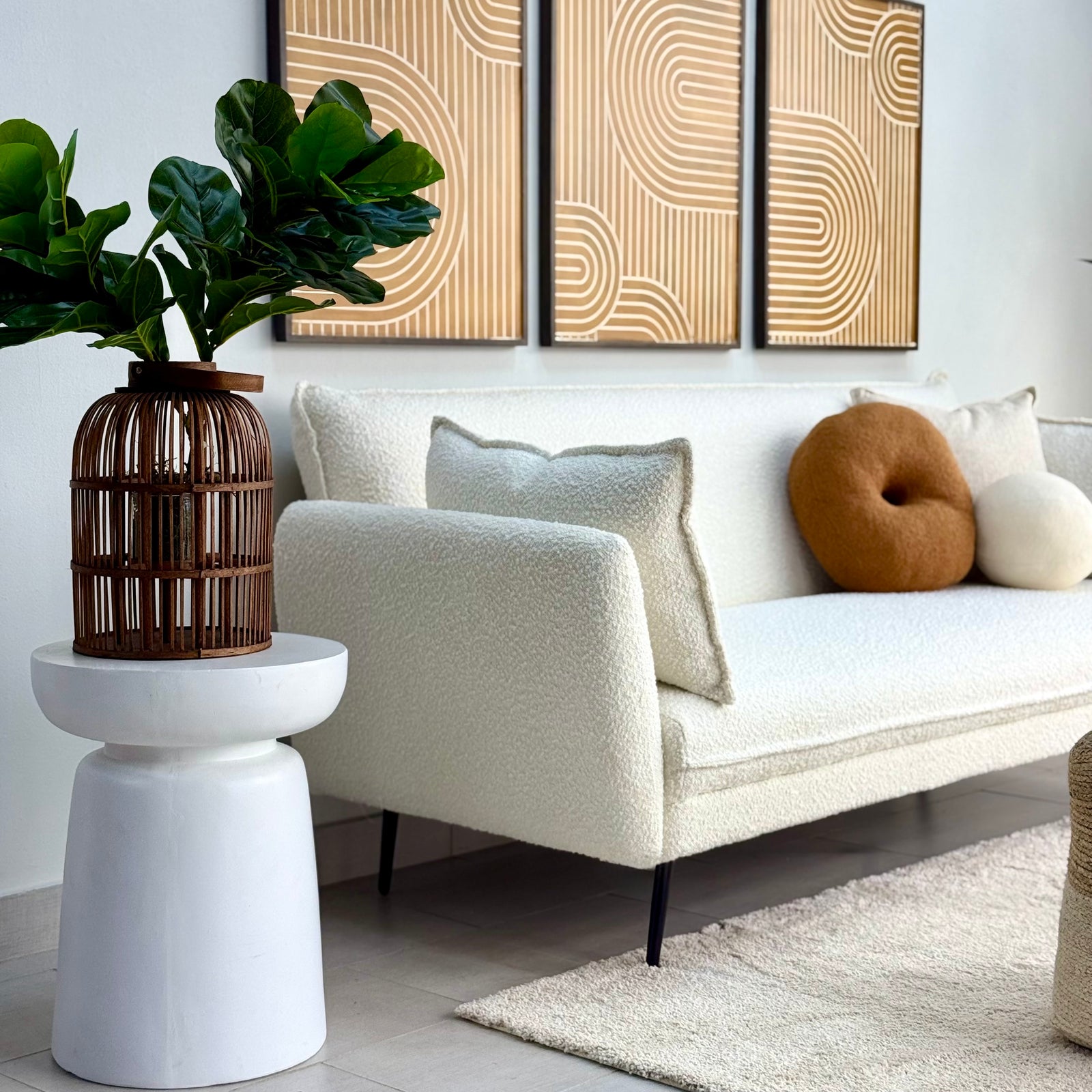 Stilo Futon Sofa Bed Bone White