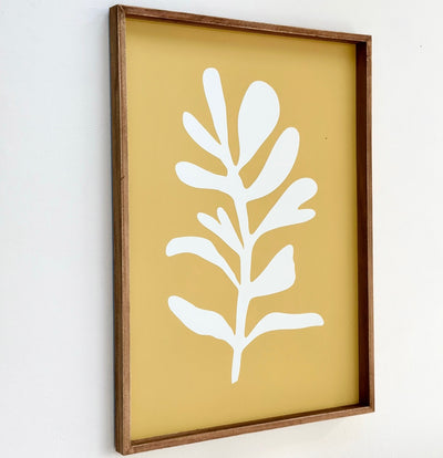 White Leaf Framed Wall Art