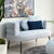 Curved Ribbed Gray Love Seat