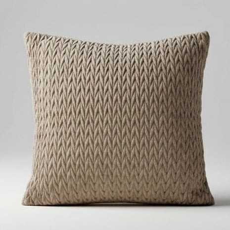Braided Cushion Satin Brown Pillow