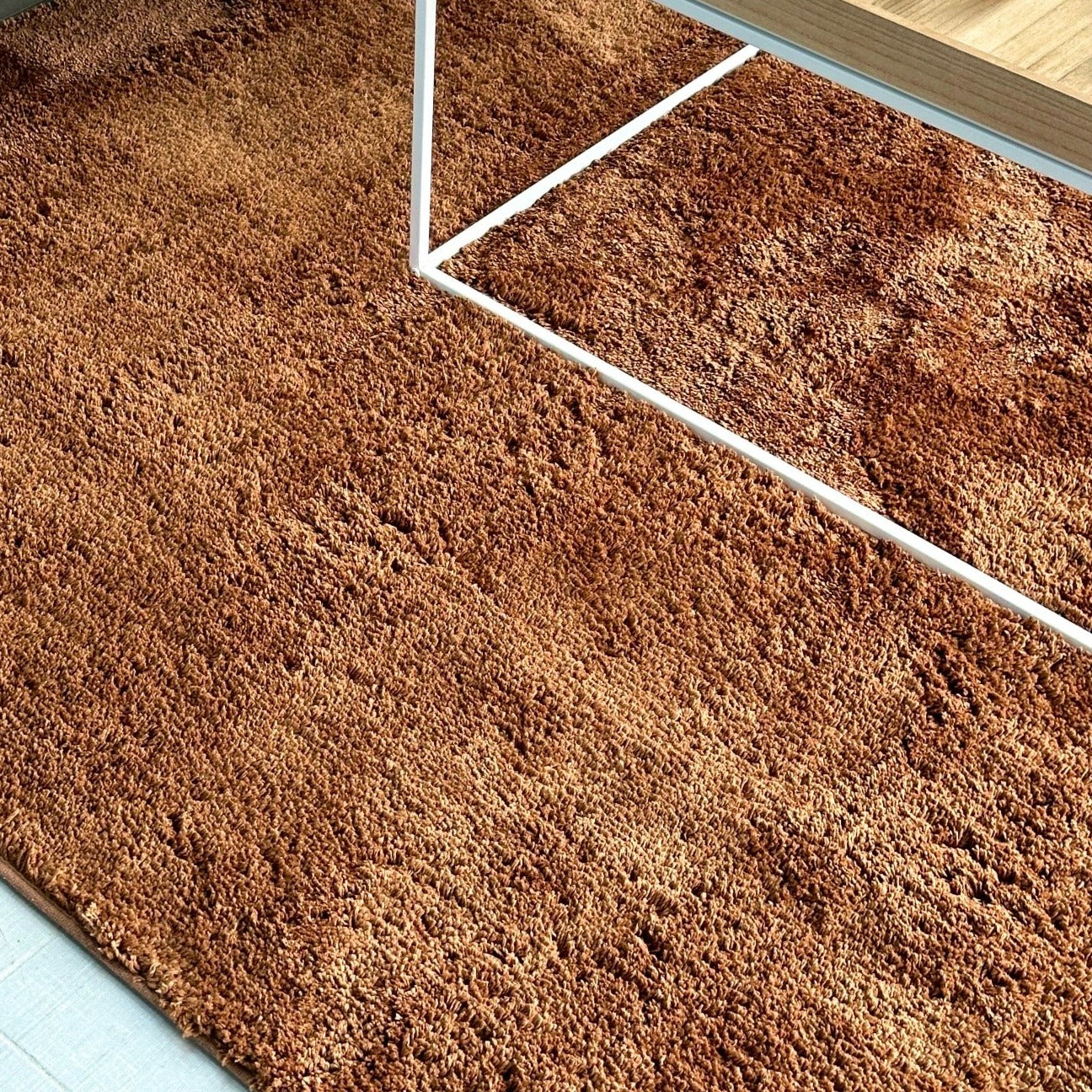 Super Soft Cognac Round Shaggy Rug 6'