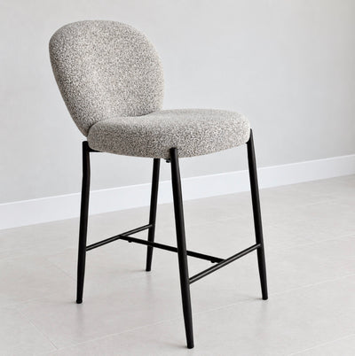 Thira Counter Stool Metal Black Legs Sand