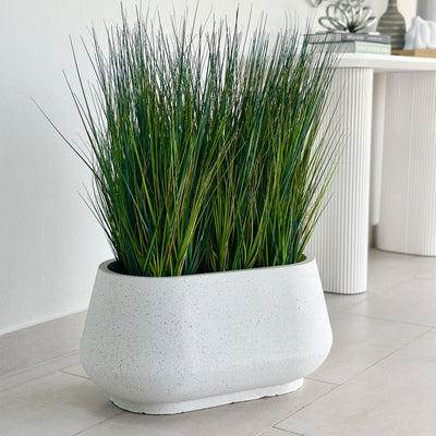 Fluted Smooth Terrazzo Fiber Clay Planter